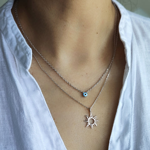 Sterling Silver Sun Rays Necklace