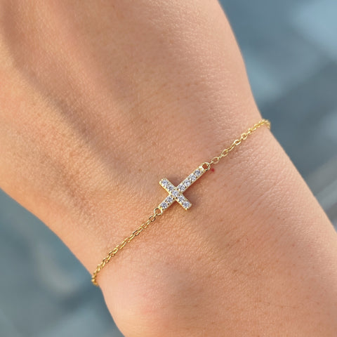 Sterling Silver Cross Bracelet