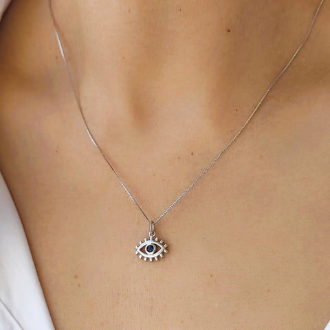 Sterling Silver Evil Eye Necklace