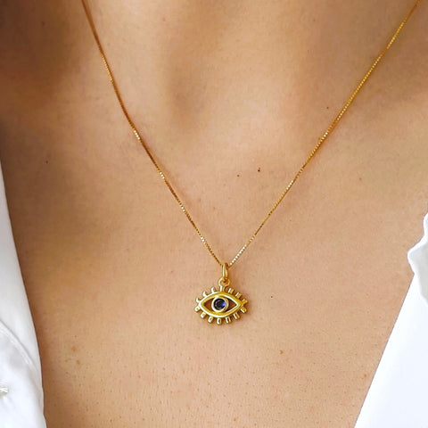 Sterling Silver Evil Eye Necklace