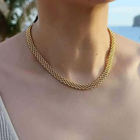 Geometric Flat Chain Necklace