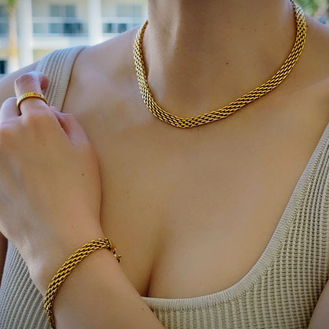 Geometric Flat Chain Bracelet