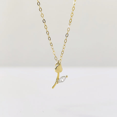 Sterling Silver Rose Necklace