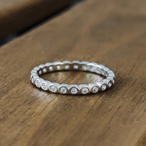 Sterling Silver Stone All Around Ring