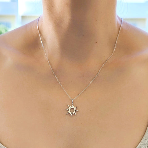 Sterling Silver Sun Rays Necklace