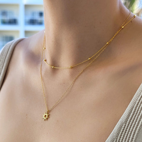 Sterling Silver Dainty Sun Rays Necklace