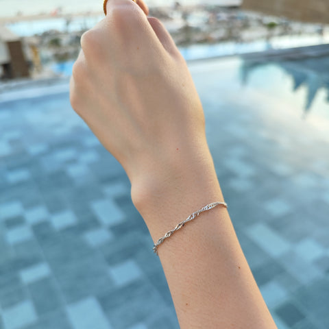 Sterling Silver Wave Bracelet