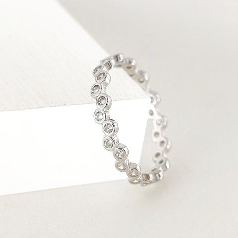 Sterling Silver Stone All Around Ring