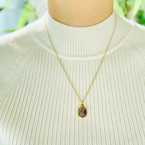 Amethyst Quartz Crystal Necklace