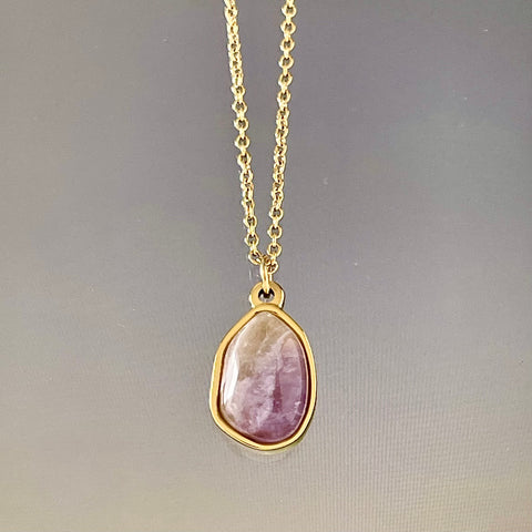 Amethyst Quartz Crystal Necklace