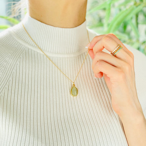 Aventurine Quartz Crystal Necklace