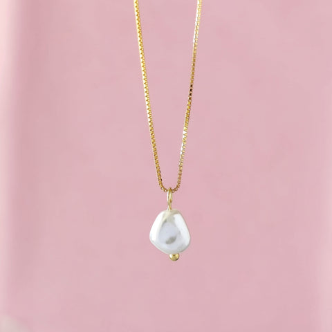 Sterling Silver Baroque Pearl Necklace