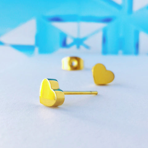 Stainless Steel Heart Studs