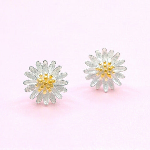 Sterling Silver Daisy Studs