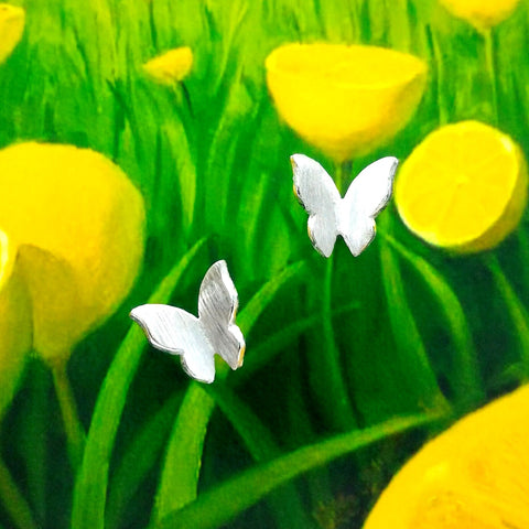 Sterling Silver Butterfly Studs