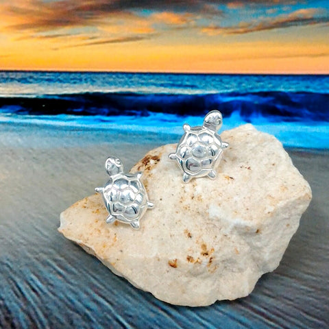 Sterling Silver Turtle Studs