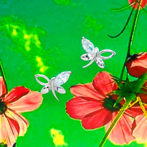 Sterling Silver Dragonfly Studs