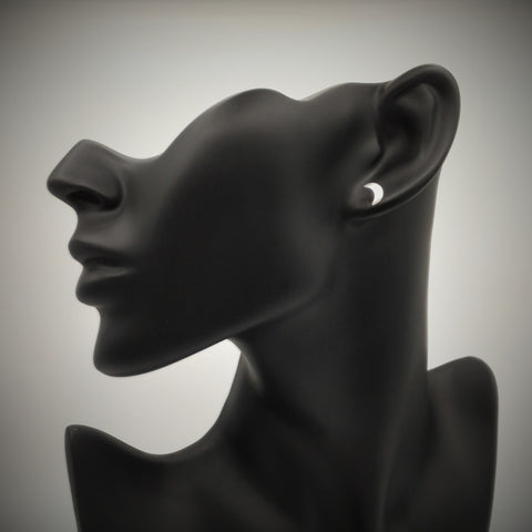 Sterling Silver Asymmetric Moon and Star Studs