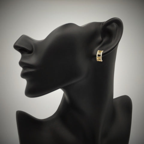 Pave Crystal Roman Numeral Curved Studs