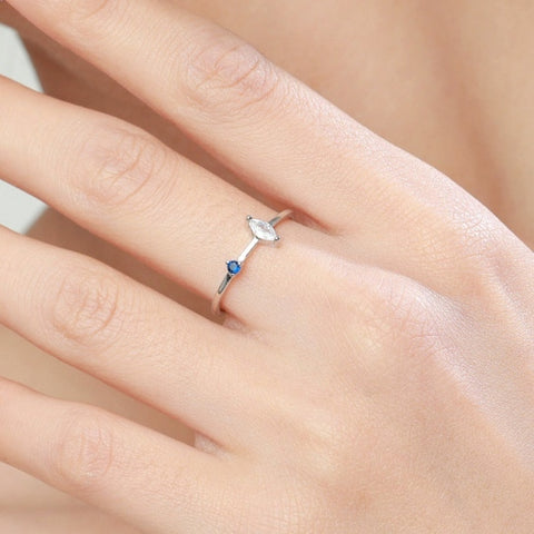 Sterling Silver Two Stone Ring